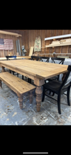 Load image into Gallery viewer, Turned Leg Farmhouse Table Sets