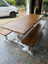 Load image into Gallery viewer, Pedestal Trestle Farmhouse Table Sets