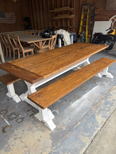 Load image into Gallery viewer, Pedestal Trestle Farmhouse Table Sets