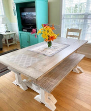 Load image into Gallery viewer, Pedestal Trestle Farmhouse Table