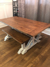 Load image into Gallery viewer, Pedestal Trestle Farmhouse Table
