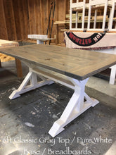 Load image into Gallery viewer, Pedestal Trestle Farmhouse Table