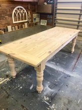 Load image into Gallery viewer, Turned Leg Farmhouse Table