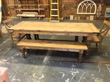Load image into Gallery viewer, Turned Leg Farmhouse Table Sets