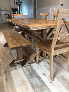 Pedestal Trestle Farmhouse Table Sets