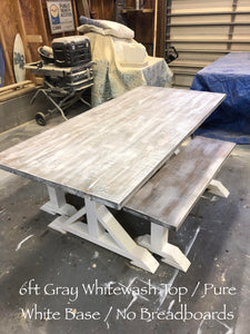 Pedestal Trestle Farmhouse Table