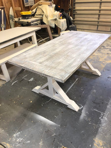 Pedestal Trestle Farmhouse Table