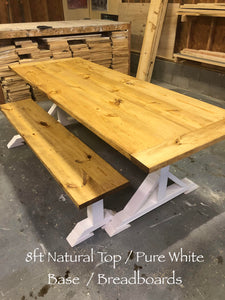 Pedestal Trestle Farmhouse Table