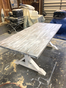 Pedestal Trestle Farmhouse Table