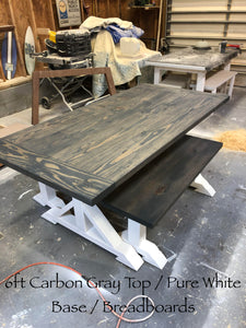 Pedestal Trestle Farmhouse Table