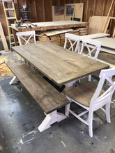 Load image into Gallery viewer, Pedestal Trestle Farmhouse Table Sets
