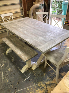 Pedestal Trestle Farmhouse Table Sets