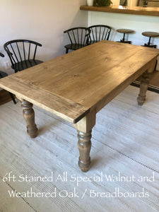 Turned Leg Farmhouse Table