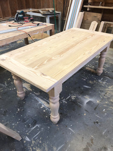 Turned Leg Farmhouse Table